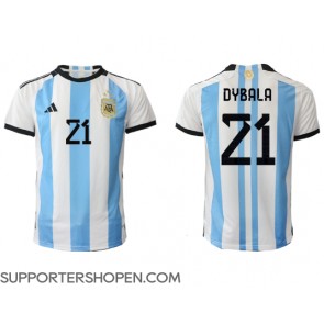 Argentina Paulo Dybala #21 Hemma Matchtröja VM 2022 Kortärmad